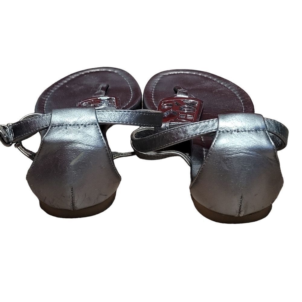 Coach Metallic Silver T-Strap Sandals - Picture 3 of 8